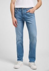 MESKIE SPODNIE LEE RIDER HUE 112370591. Spodnie materiałowe męskie Lee, bez wzorów, z jeansu. Za 219.99 zł.