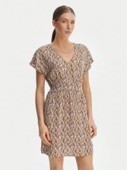 ONLY Sukienka letnia Nova 15342707 Beżowy ciemny Regular Fit. Brązowe sukienki damskie Only, na lato, l, bez wzorów, z wiskozy, bez kołnierzyka, bez ramiączek. Za 129.99 zł.