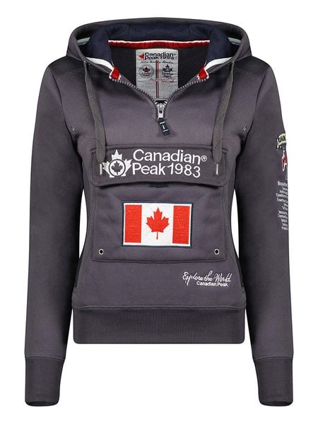 Canadian Peak Bluza "Gyrelle" w kolorze antracytowym rozmiar: S. Czarne bluzy z kapturem damskie Canadian Peak, s, z bawełny. Za 113.99 zł.