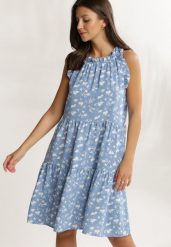 Niebieska Sukienka Nauticiane. Niebieskie sukienki damskie Renee, na imprezę, l, bez wzorów, bez kołnierzyka, bez ramiączek, mini, rozkloszowane. W wyprzedaży za 62.99 zł.