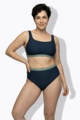 Damskie Bikini faktura w muszelki miękkie miseczki regulowane ramiączka. Niebieskie bikini damskie Ulla Popken, bez wzorów, plus size. Za 191.99 zł.