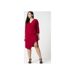 Kopertowa sukienka. Niebieskie sukienki damskie Bird, bez wzorów, bez kołnierzyka, bez ramiączek, kopertowe. Za 472.00 zł.