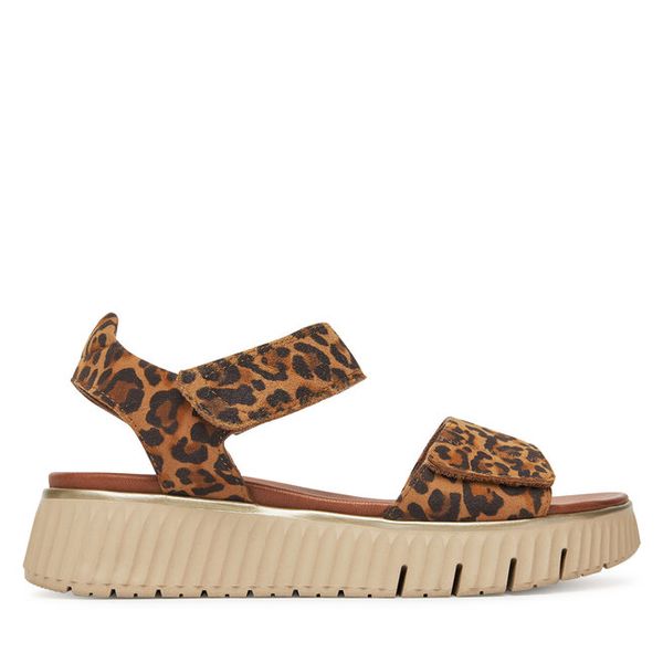 Sandały Tamaris. Brązowe sandały damskie Tamaris, bez wzorów, bez obcasa, na koturnie. Za 279.99 zł.