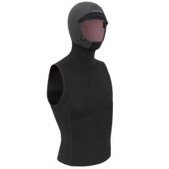 Top surfingowy Olaian z neoprenu 1 mm z kapturem 2 mm. Czarne topy damskie OLAIAN, s, bez wzorów, z neoprenu, bez kołnierzyka. Za 199.99 zł.
