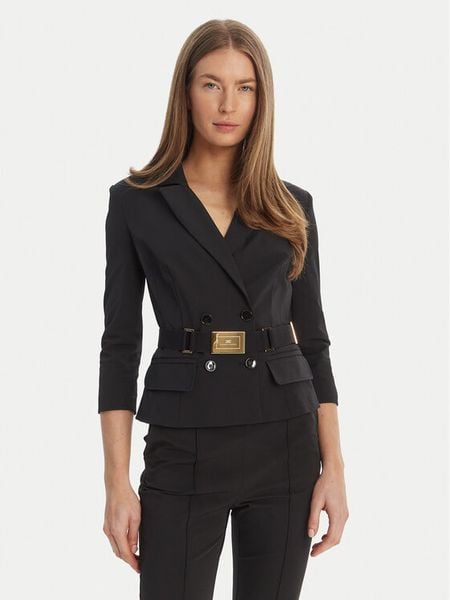 Elisabetta Franchi Marynarka GI-224-61E2-V590 Czarny Regular Fit. Czarne marynarki i żakiety damskie Elisabetta Franchi, bez wzorów, z syntetyku. Za 2,509.00 zł.