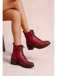 Foreverfolie Botki w kolorze czerwonym rozmiar: 36. Czerwone botki damskie Foreverfolie, eleganckie, bez obcasa, bez zapięcia. Za 152.99 zł.