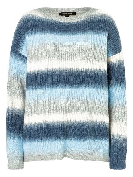 More & More Sweter w kolorze granatowo-błękitno-szarym rozmiar: 40. Niebieskie swetry klasyczne damskie MORE & MORE, bez kołnierzyka. Za 161.34 zł.