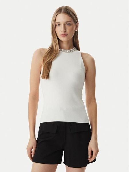 Morgan Sweter 261-MDIANE Biały Regular Fit. Białe swetry klasyczne damskie Morgan, s, z wiskozy, bez kołnierzyka. Za 229.99 zł.