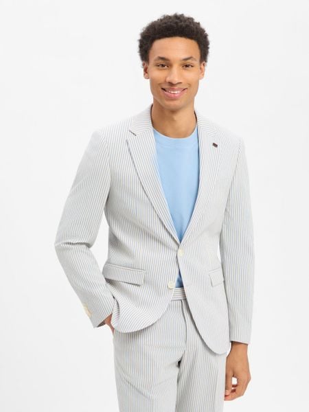 Finshley & Harding London kurtka modułowa - Brixdon Mężczyźni Slim Fit Sztuczne włókno niebieski|biały, 94. Białe kurtki męskie Finshley & Harding London, m, bez wzorów, z włókna, klasyczne, bez kaptura. Za 379.95 zł.