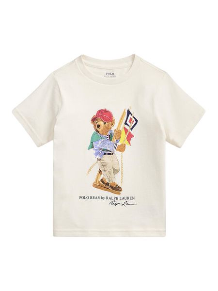 Polo Ralph Lauren T-Shirt 322A12428002 Écru Regular Fit. T-shirty chłopięce Polo Ralph Lauren, bez wzorów, z bawełny, bez ramiączek. Za 248.99 zł.