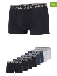Fila Bokserki (8 par) w kolorze czarnym, granatowym i szarym rozmiar: M. Czarne bokserki męskie Fila, bez wzorów. Za 173.99 zł.