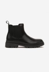 Czarne Wsuwane Botki w Stylu Sztybletów z Elastyczną Wstawką Enoril. Czarne buty zimowe męskie Born2be, z jeansu, bez zapięcia. Za 129.99 zł.