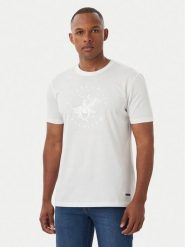 Beverly Hills Polo Club T-Shirt M1546 Biały Regular Fit. Białe koszulki polo męskie Beverly Hills Polo Club, m, bez wzorów, z bawełny, bez ramiączek. Za 251.99 zł.
