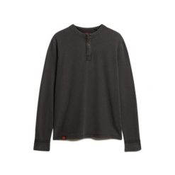 Koszulka z długim rękawem Superdry Vintage Textured Grandad. Czarne koszulki męskie z długim rękawem Superdry., m. Za 235.60 zł.