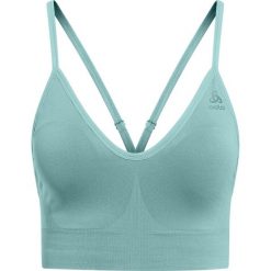 Biustonosz damski ODLO Padded Seamless Soft 2.0 Sport Bra. Niebieskie biustonosze sportowe damskie Odlo, bez wzorów. Za 197.05 zł.