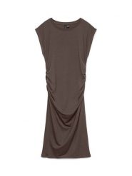 Vero Moda Sukienka koktajlowa Sarah 10346941 Brązowy ciemny Slim Fit. Brązowe sukienki damskie Vero Moda, xl, bez wzorów, z lyocellu, wizytowe, bez kołnierzyka, bez ramiączek. Za 119.99 zł.