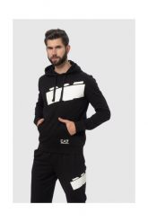 EA7 Czarna męska bluza z dużym białym logo. Czarne bluzy z kapturem męskie EA7 Emporio Armani, m. W wyprzedaży za 279.99 zł.
