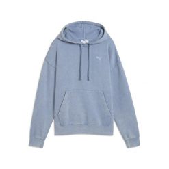 Damska bluza z kapturem Essentials Elevated o luźnym kroju z efektem sprania. Niebieskie bluzy z kapturem damskie Puma. Za 265.89 zł.