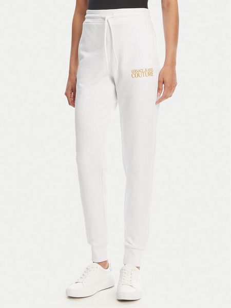 Versace Jeans Couture Spodnie dresowe 78HAAT06 Biały Regular Fit. Białe jeansy damskie Versace Jeans Couture. Za 409.99 zł.