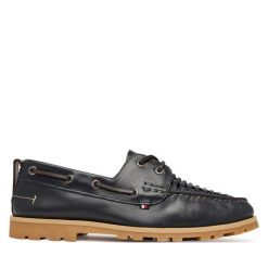 Półbuty Tommy Hilfiger. Niebieskie półbuty męskie Tommy Hilfiger, bez zapięcia. Za 569.99 zł.