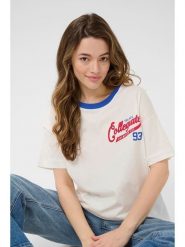 Kaffe Koszulka w kolorze białym rozmiar: XXL. Białe bluzki damskie Kaffe, xxl, bez wzorów, z bawełny, bez kołnierzyka. Za 60.88 zł.