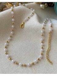 Luseera Pozłacany naszyjnik - dł. 45 cm rozmiar: onesize. Białe naszyjniki damskie Luseera, pozłacane. Za 34.99 zł.