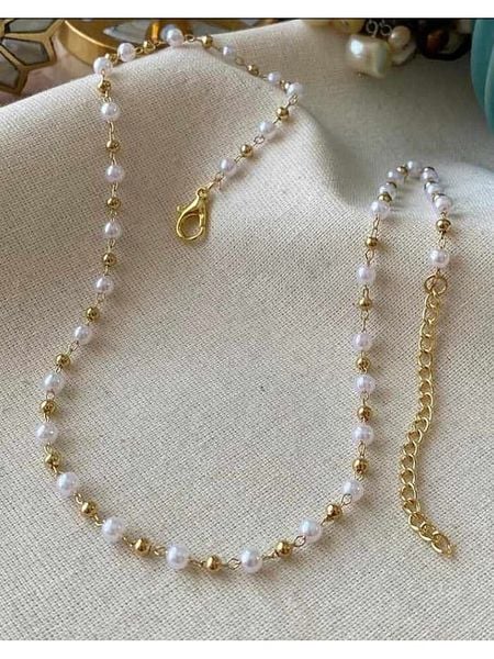 Luseera Pozłacany naszyjnik - dł. 45 cm rozmiar: onesize. Białe naszyjniki damskie Luseera, pozłacane. Za 34.99 zł.