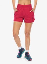 Spodenki do biegania damskie La Sportiva Pure 4in Short. Czerwone szorty damskie La Sportiva, bez wzorów, z tkaniny. Za 247.49 zł.