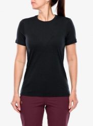 Koszulka merino damska Fjallraven Abisko Wool SS. Czarne t-shirty damskie Fjällräven, l, bez wzorów, z materiału, bez ramiączek. Za 291.49 zł.