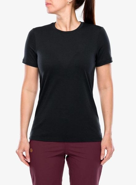 Koszulka merino damska Fjallraven Abisko Wool SS. Czarne t-shirty damskie Fjällräven, s, bez wzorów, z materiału, bez ramiączek. Za 291.49 zł.