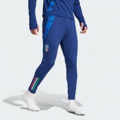 Spodnie Italy Tiro 24 Competition Training. Niebieskie spodnie dresowe męskie Adidas, bez wzorów, z dresówki. Za 299.00 zł.