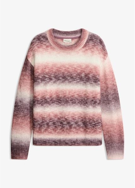 Sweter z efektem ombre. Czerwone swetry klasyczne damskie bonprix, z wełny, bez kołnierzyka. Za 129.99 zł.