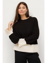 Ellos Sweter "Mallis" w kolorze czarno-białym rozmiar: 38/40. Czarne swetry klasyczne damskie ellos, prążkowane, bez kołnierzyka. Za 127.35 zł.