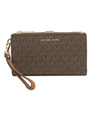 Michael Kors Portfel w kolorze ciemnobrązowym - 18 x 10 x 3 cm rozmiar: onesize. Brązowe portfele damskie Michael Kors, bez wzorów, z materiału. Za 483.17 zł.