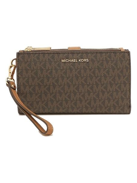 Michael Kors Portfel w kolorze ciemnobrązowym - 18 x 10 x 3 cm rozmiar: onesize. Brązowe portfele damskie Michael Kors, bez wzorów, z materiału. Za 483.17 zł.