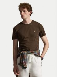 Polo Ralph Lauren T-Shirt 710671438533 Brązowy ciemny Custom Slim Fit. Brązowe koszulki polo męskie Polo Ralph Lauren, m, bez wzorów, z bawełny, bez ramiączek. Za 379.99 zł.