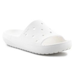 Klapki Crocs Classic Slide v2 U 209401-100 białe. Białe klapki damskie bez wzorów, bez obcasa. Za 239.37 zł.