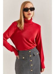 Bianco Lucci Golf w kolorze czerwonym rozmiar: S. Czerwone golfy damskie Bianco Lucci, s, bez wzorów, bez ramiączek. Za 39.99 zł.