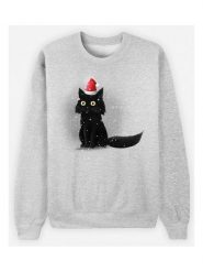 WOOOP Bluza "Christmas Cat" w kolorze szarym rozmiar: XL. Szare bluzy bez kaptura damskie Wooop, xl. Za 100.99 zł.