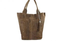 Worek skórzany BARBERINI'S c. beżowy 375/7-9. Brązowe shopper bag damskie Barberinis, bez wzorów, ze skóry, zamszowe, bez dodatków. Za 219.99 zł.