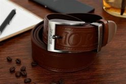 Beltimore męski skórzany pasek szeroki jeans koniak 522 : Kolory - brązowy, beżowy, Rozmiar pasków - r.125-140 cm. Brązowe paski męskie bez wzorów, z jeansu. Za 59.90 zł.