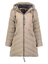 Geographical Norway Płaszcz pikowany "Clarisal" w kolorze beżowym rozmiar: XL. Brązowe płaszcze damskie Geographical Norway, xl, z aplikacjami. Za 320.63 zł.