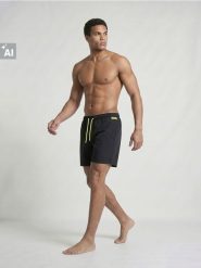 Szorty kąpielowe z odblaskowymi elementami U DYNAMIC - czarny. Czarne szorty sportowe męskie Sinsay, l. Za 29.99 zł.