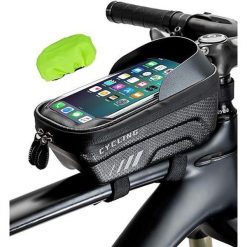 Torebka na telefon na ramę rowerową Rockbros SZ-B88. Czarne torebki klasyczne damskie ROCKBROS, bez wzorów, bez dodatków. W wyprzedaży za 53.00 zł.