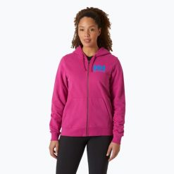 Bluza damska Helly Hansen HH Logo Full Zip Hoodie 2.0. Czerwone bluzy bez kaptura damskie Helly Hansen. Za 339.99 zł.