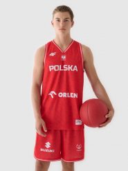 4F Koszulka reprezentacyjna męska 4F x PZKOSZ 2024 - czerwona S. Czerwone t-shirty sportowe męskie 4f, m, z dzianiny, bez ramiączek, na fitness i siłownię. Za 219.99 zł.
