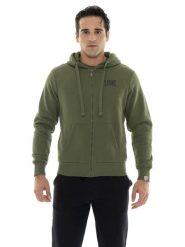 Bluza z bawełna z kaptur na co dzień na siłownię. Szare bluzy sportowe męskie LEONE 1947 APPAREL, bez wzorów, z bawełny, bez kołnierzyka, bez ramiączek. Za 471.52 zł.