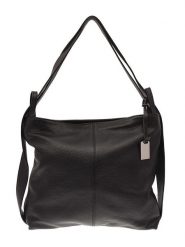 Lia Biassoni Skórzana torebka w kolorze czarnym - 39 x 38 x 8 cm rozmiar: onesize. Czarne torebki klasyczne damskie Lia Biassoni, bez wzorów, z materiału, bez dodatków. Za 297.05 zł.