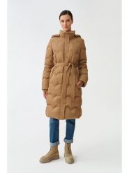 TATUUM Płaszcz puchowy w kolorze jasnobrązowym rozmiar: 36. Brązowe płaszcze damskie Tatuum, bez wzorów, z puchu. Za 424.06 zł.