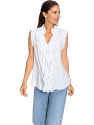 WITT WEIDEN Top w kolorze białym rozmiar: 54. Białe topy damskie WITT WEIDEN, bez wzorów, z wiskozy, bez kołnierzyka. Za 56.99 zł.